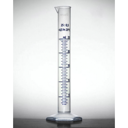 Cylinder PP z wylewem - skala niebieska