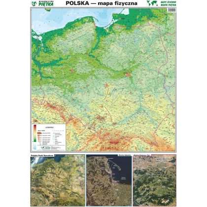 Mapa ścienna polski ? fizyczna 1:1 100 000