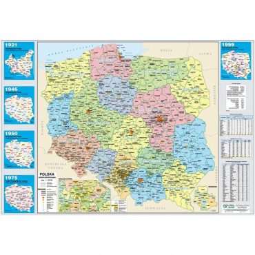 Dwustronna mapa ścienna polski ? fizyczna / administracyjna