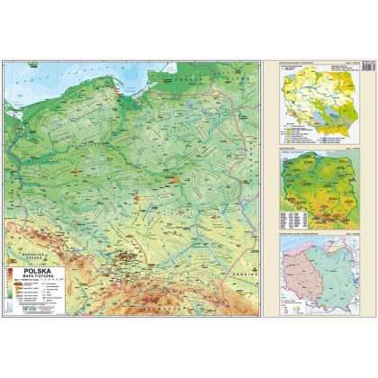 Dwustronna mapa ścienna polski ? fizyczna / administracyjna