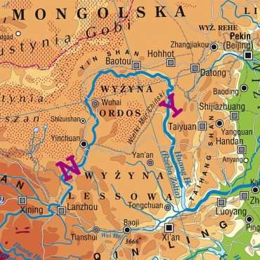 Dwustronna mapa ścienna Azji ? fizyczna / polityczna 1:8 000 000
