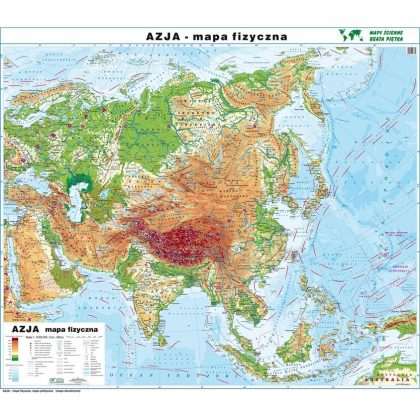 Dwustronna mapa ścienna Azji ? fizyczna / polityczna 1:8 000 000