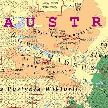 Dwustronna mapa ścienna Australii ? fizyczna / polityczna 1:6 200 000
