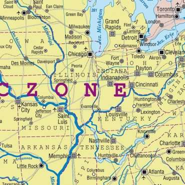 Dwustronna mapa ścienna Ameryki Północnej ? fizyczna / polityczna 1:9 000 000