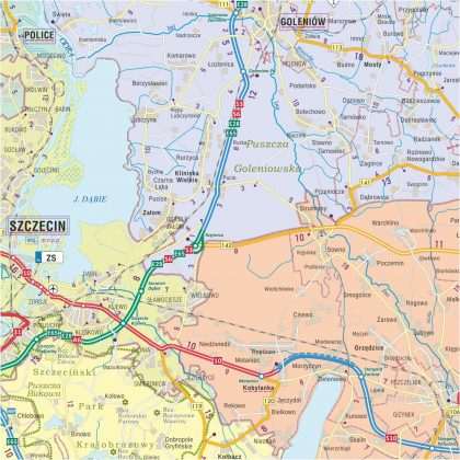 Mapa ścienna województwa zachodniopomorskiego ? administracyjno-drogowa
