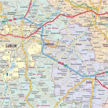 Mapa ścienna województwa lubelskiego - administracyjno-drogowa