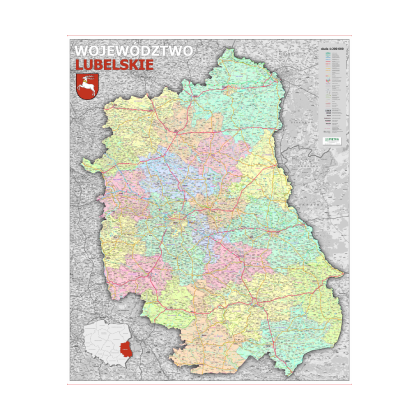 Mapa ścienna województwa lubelskiego - administracyjno-drogowa