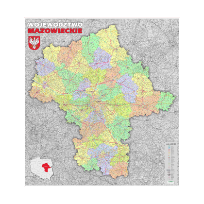 Mapa ścienna województwa mazowieckiego