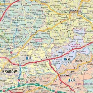Mapa ścienna województwa małopolskiego - administracyjno-drogowa