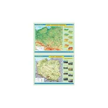 Dwustronna mapa Polski. Ogólnogeograficzna/Krajobrazowa