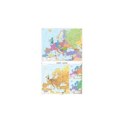 Mapa Europy polityczna/rozmieszczenie ludności