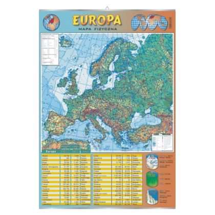 Plansza dydaktyczna Europa ? mapa fizyczna