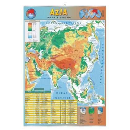 Plansza dydaktyczna Azja ? mapa fizyczna