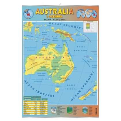 Plansza dydaktyczna Australia ? mapa fizyczna