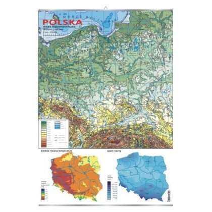 Polska ? mapa hipsometryczna + mapki temperatury i opadów