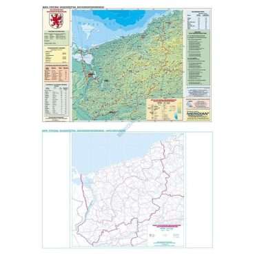 DUO Zachodniopomorskie - ścienna mapa fizyczna / konturowa