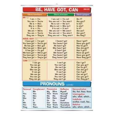 Plansza dydaktyczna Be, have got, can & pronouns