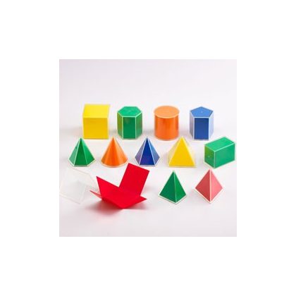 Bryły geometryczne z rozkładanymi siatkami 2D / 3D 12 el.