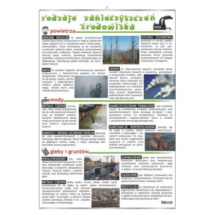Rodzaje zanieczyszczeń środowiska - ścienna plansza dydaktyczna